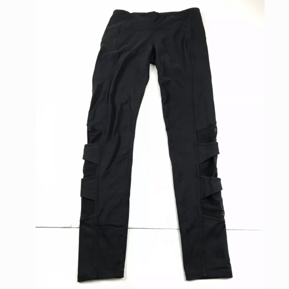Athleta High Rise Black Mesh Tight Leggings SZ S